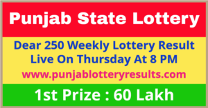 Punjab Lottery Dear 250 Weekly Draw Winner List 2021