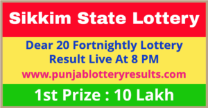 Sikkim Lotteries Dear 20 Winner List 2022