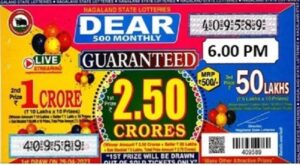 Nagaland State Dear 500 Monthly Lottery Result