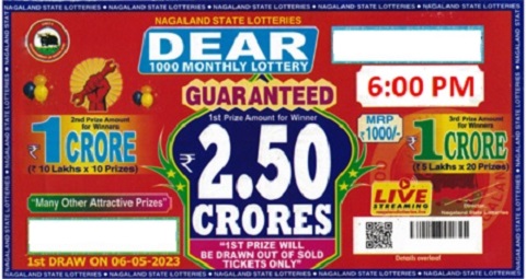 Nagaland State Dear 1000 Monthly Lottery Result